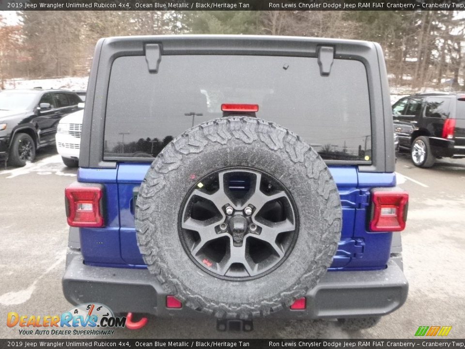 2019 Jeep Wrangler Unlimited Rubicon 4x4 Ocean Blue Metallic / Black/Heritage Tan Photo #6