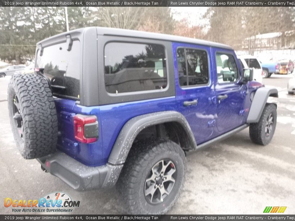 2019 Jeep Wrangler Unlimited Rubicon 4x4 Ocean Blue Metallic / Black/Heritage Tan Photo #7