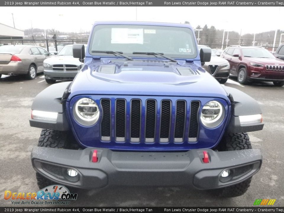2019 Jeep Wrangler Unlimited Rubicon 4x4 Ocean Blue Metallic / Black/Heritage Tan Photo #10