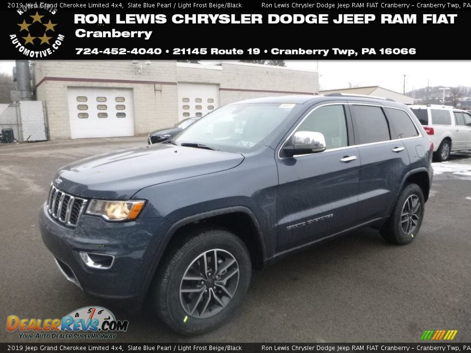 2019 Jeep Grand Cherokee Limited 4x4 Slate Blue Pearl / Light Frost Beige/Black Photo #1