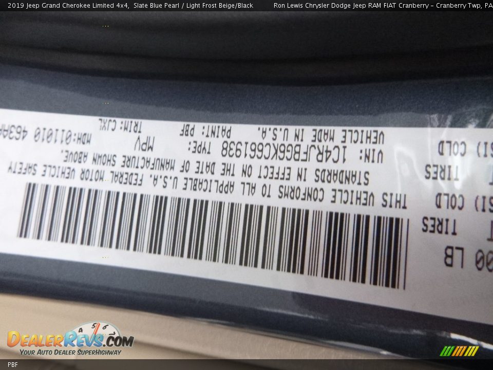 Jeep Color Code PBF Slate Blue Pearl