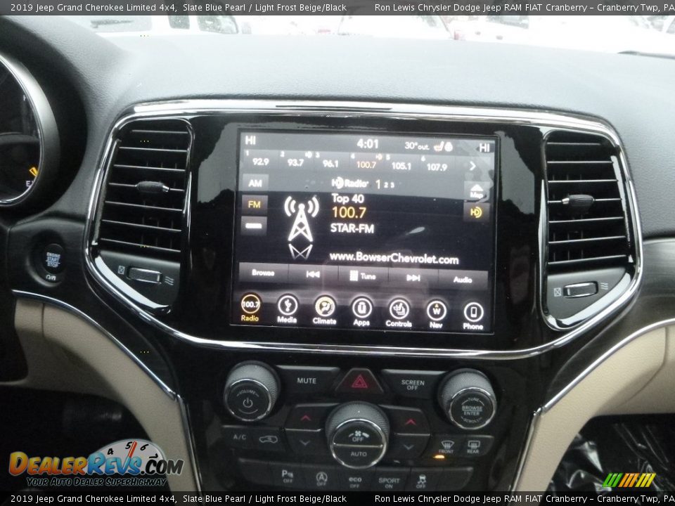2019 Jeep Grand Cherokee Limited 4x4 Slate Blue Pearl / Light Frost Beige/Black Photo #18