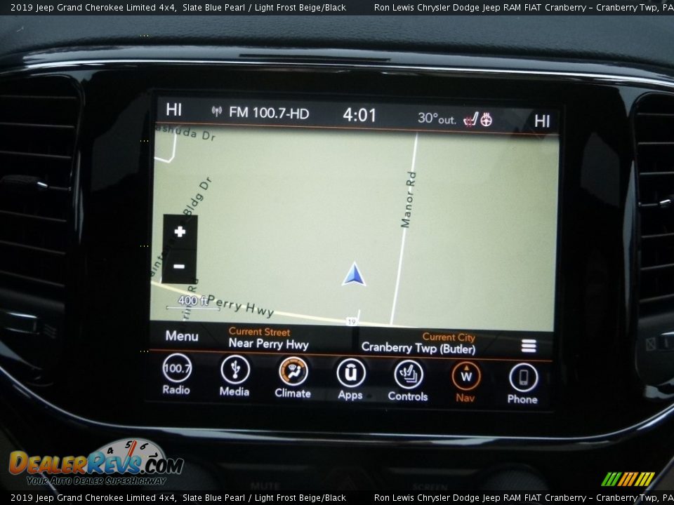 2019 Jeep Grand Cherokee Limited 4x4 Slate Blue Pearl / Light Frost Beige/Black Photo #19