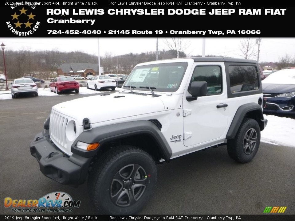 2019 Jeep Wrangler Sport 4x4 Bright White / Black Photo #1