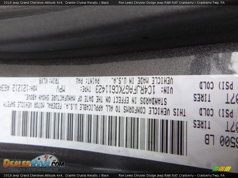 2019 Jeep Grand Cherokee Altitude 4x4 Granite Crystal Metallic / Black Photo #15