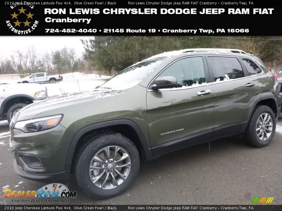 2019 Jeep Cherokee Latitude Plus 4x4 Olive Green Pearl / Black Photo #1