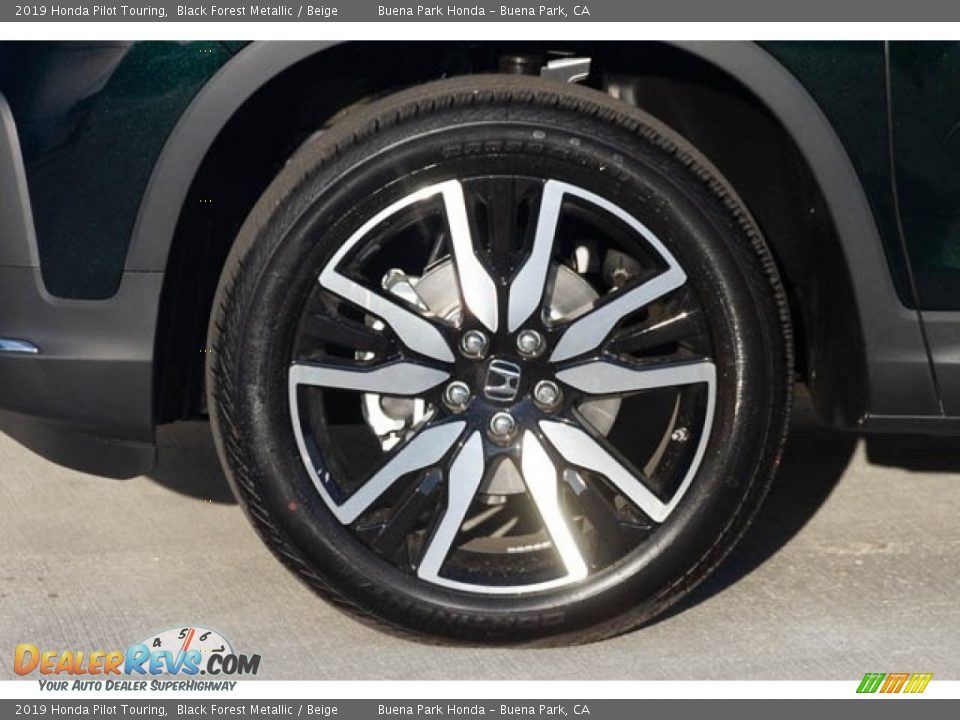 2019 Honda Pilot Touring Black Forest Metallic / Beige Photo #11