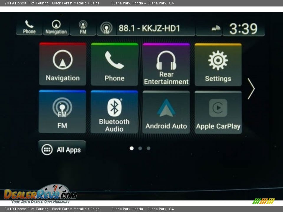 2019 Honda Pilot Touring Black Forest Metallic / Beige Photo #36