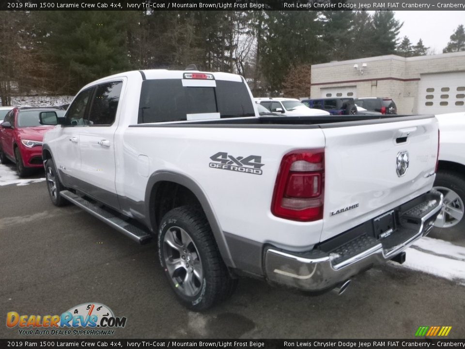 2019 Ram 1500 Laramie Crew Cab 4x4 Ivory Tri–Coat / Mountain Brown/Light Frost Beige Photo #4