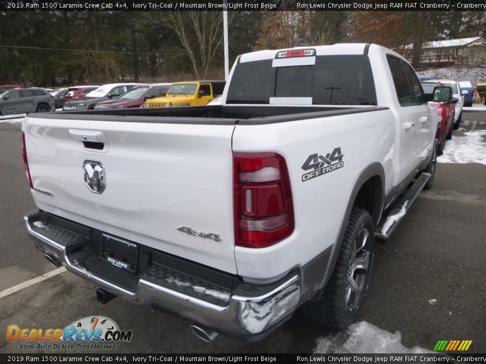 2019 Ram 1500 Laramie Crew Cab 4x4 Ivory Tri–Coat / Mountain Brown/Light Frost Beige Photo #6