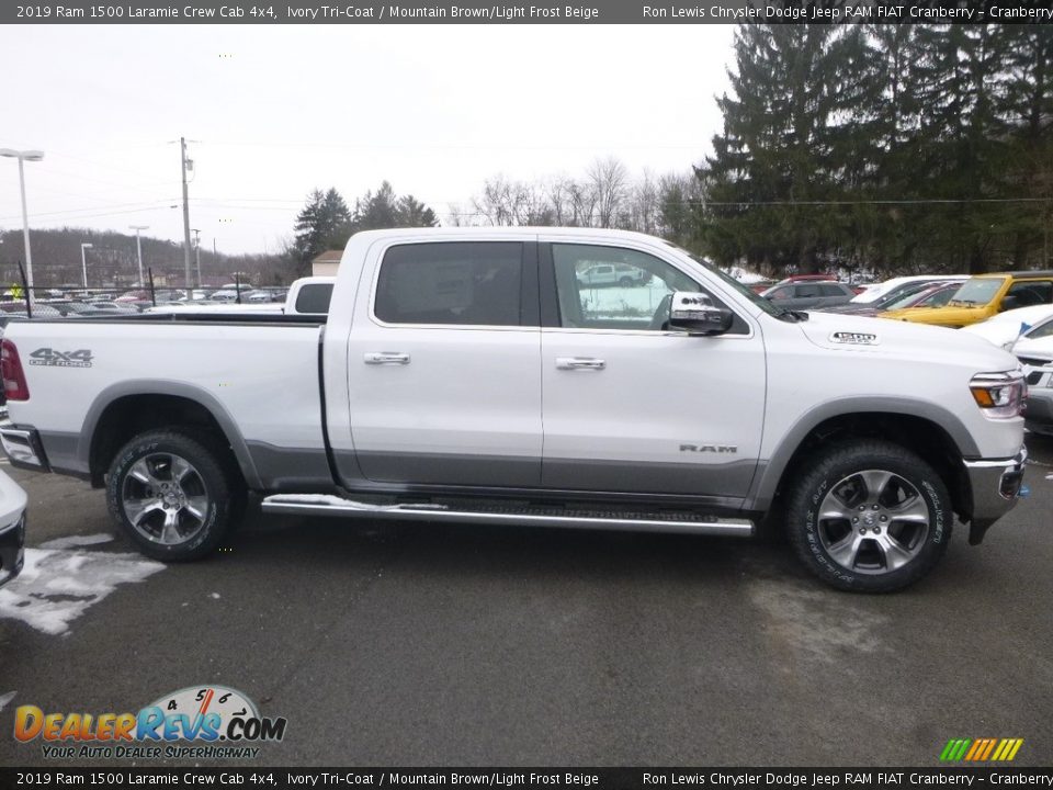 2019 Ram 1500 Laramie Crew Cab 4x4 Ivory Tri–Coat / Mountain Brown/Light Frost Beige Photo #7