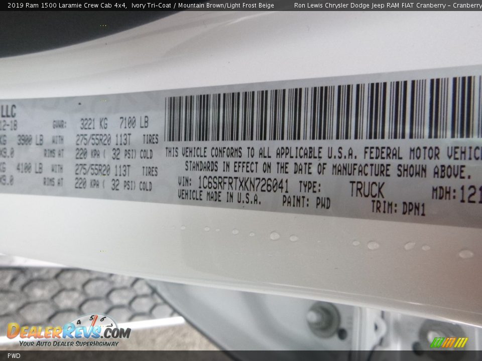 Ram Color Code PWD Ivory Tri–Coat