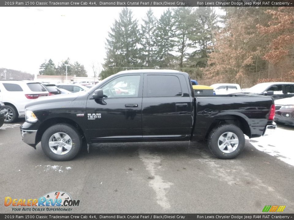 2019 Ram 1500 Classic Tradesman Crew Cab 4x4 Diamond Black Crystal Pearl / Black/Diesel Gray Photo #2