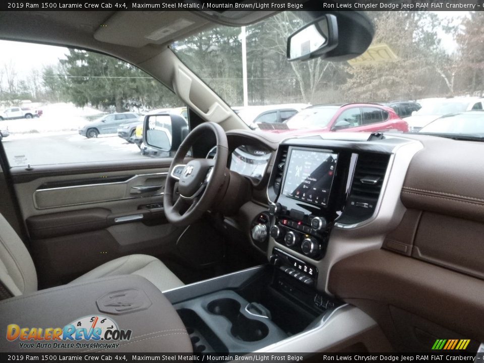 2019 Ram 1500 Laramie Crew Cab 4x4 Maximum Steel Metallic / Mountain Brown/Light Frost Beige Photo #11