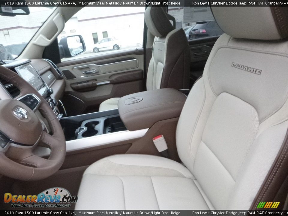 2019 Ram 1500 Laramie Crew Cab 4x4 Maximum Steel Metallic / Mountain Brown/Light Frost Beige Photo #15