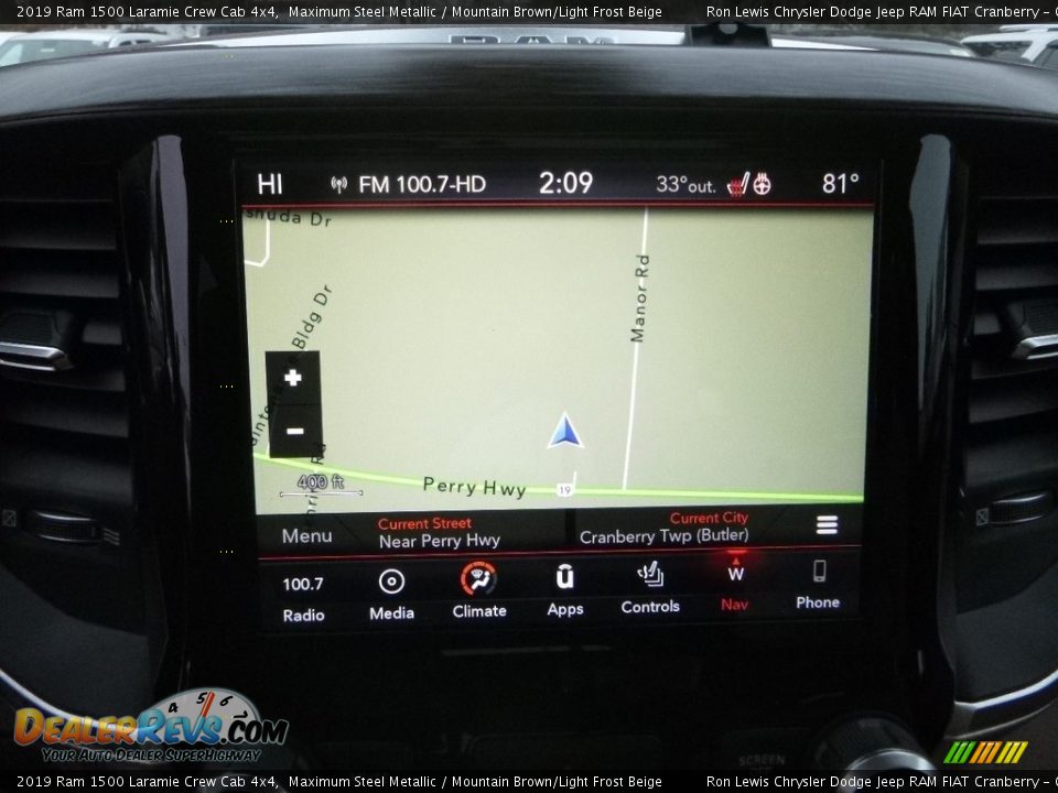 2019 Ram 1500 Laramie Crew Cab 4x4 Maximum Steel Metallic / Mountain Brown/Light Frost Beige Photo #18