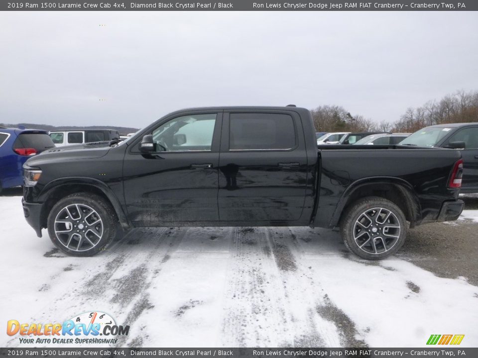 Diamond Black Crystal Pearl 2019 Ram 1500 Laramie Crew Cab 4x4 Photo #3