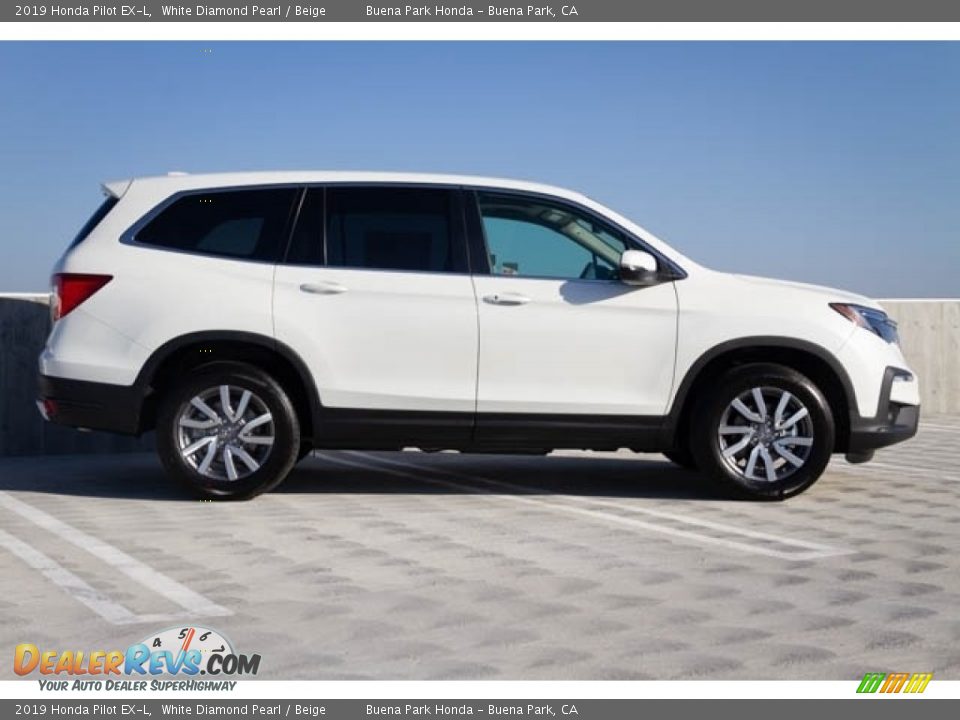 2019 Honda Pilot EX-L White Diamond Pearl / Beige Photo #7