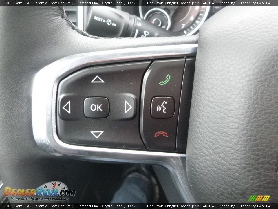 2019 Ram 1500 Laramie Crew Cab 4x4 Diamond Black Crystal Pearl / Black Photo #20