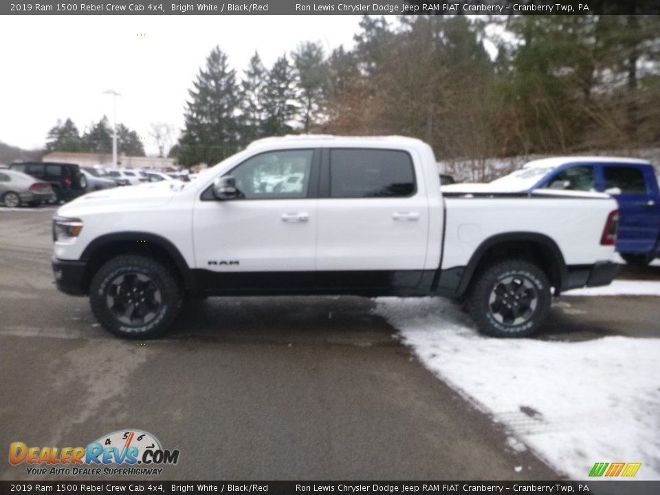 2019 Ram 1500 Rebel Crew Cab 4x4 Bright White / Black/Red Photo #3