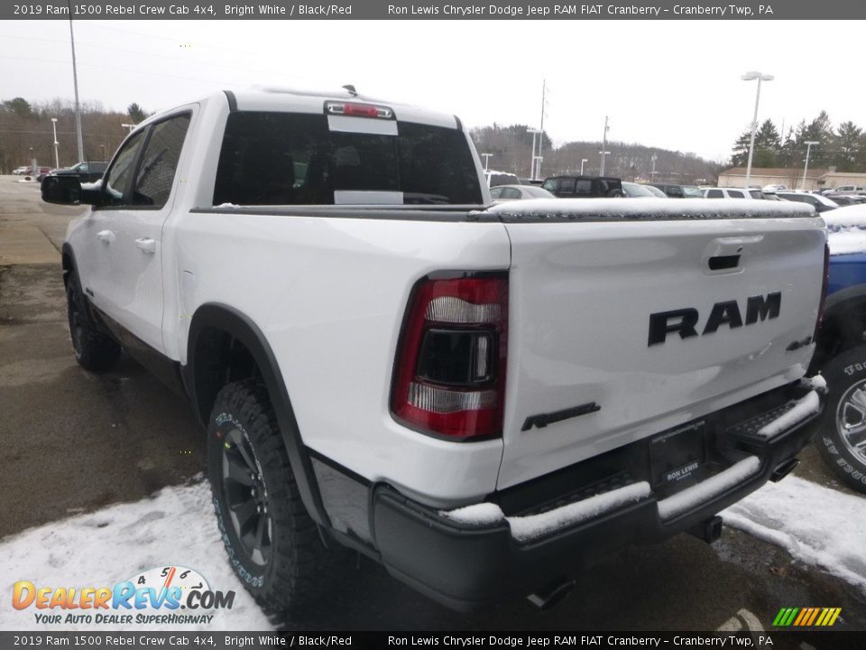 2019 Ram 1500 Rebel Crew Cab 4x4 Bright White / Black/Red Photo #4