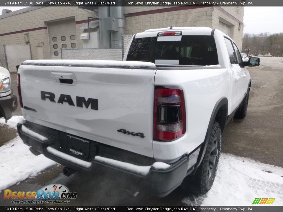 2019 Ram 1500 Rebel Crew Cab 4x4 Bright White / Black/Red Photo #6