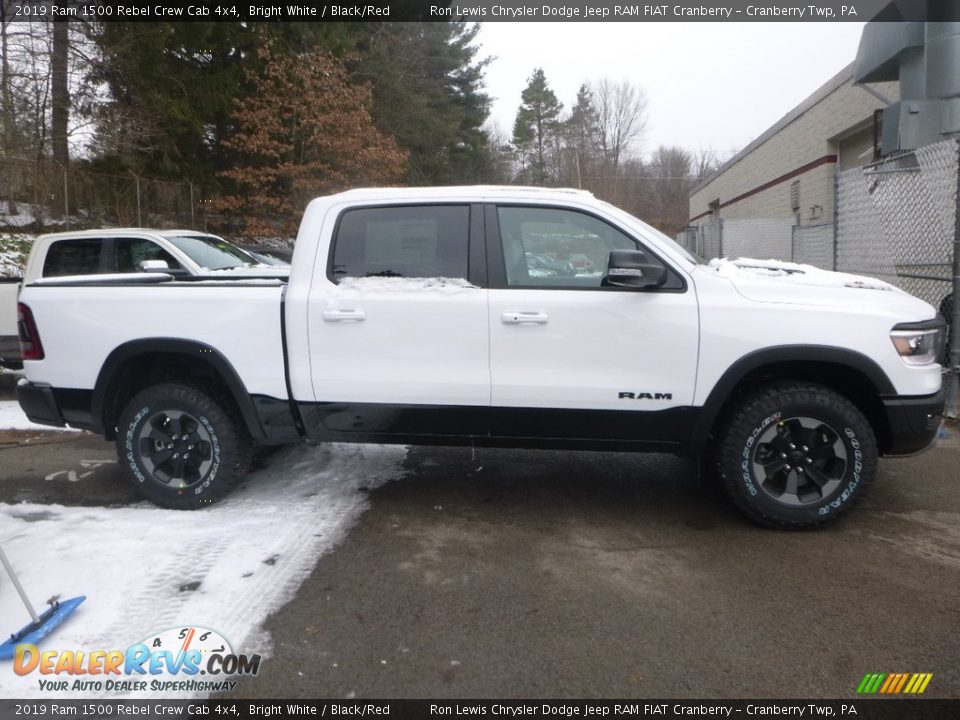 2019 Ram 1500 Rebel Crew Cab 4x4 Bright White / Black/Red Photo #7