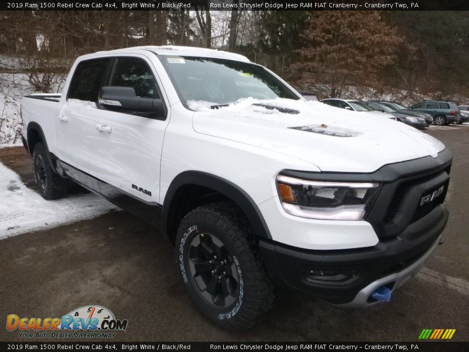 2019 Ram 1500 Rebel Crew Cab 4x4 Bright White / Black/Red Photo #8