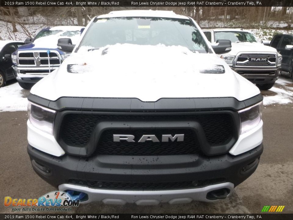 2019 Ram 1500 Rebel Crew Cab 4x4 Bright White / Black/Red Photo #9
