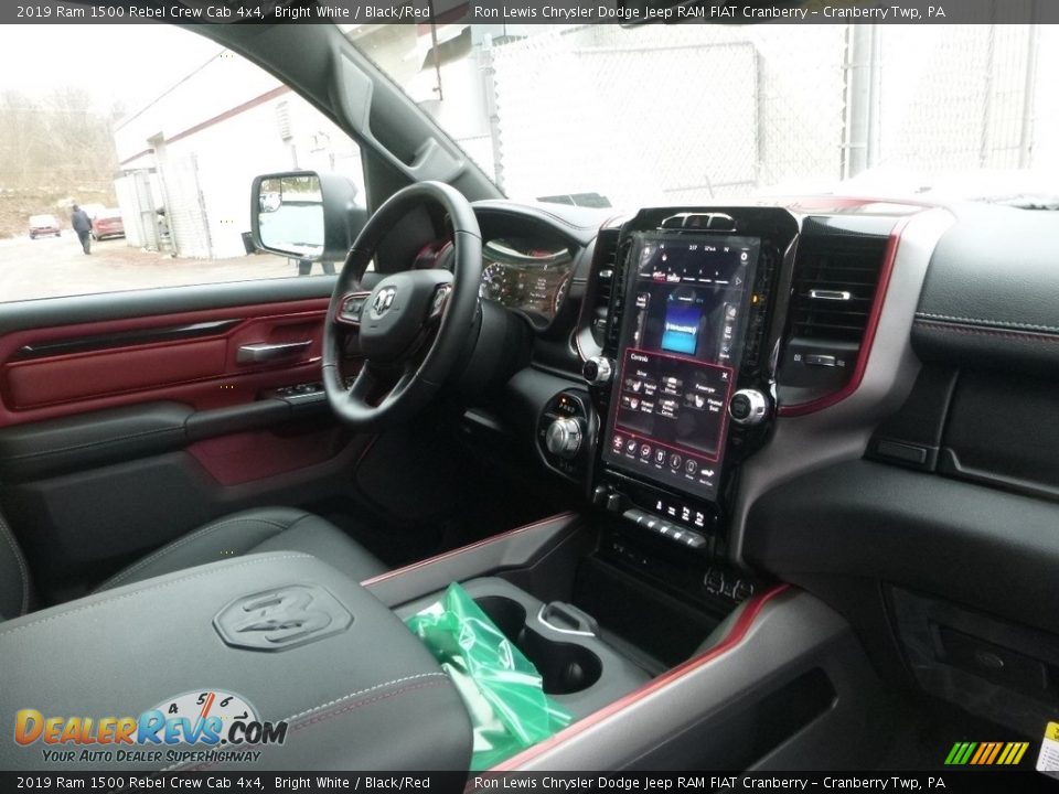 2019 Ram 1500 Rebel Crew Cab 4x4 Bright White / Black/Red Photo #12
