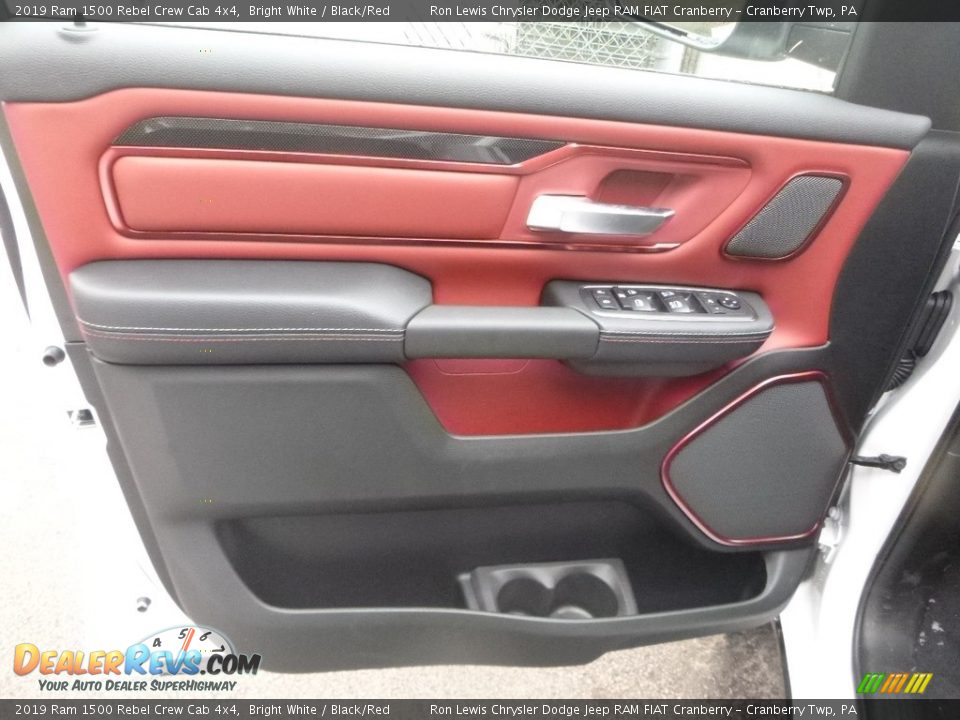 2019 Ram 1500 Rebel Crew Cab 4x4 Bright White / Black/Red Photo #14