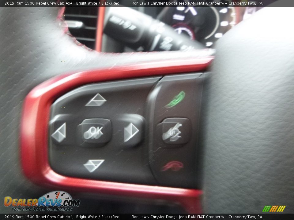 2019 Ram 1500 Rebel Crew Cab 4x4 Bright White / Black/Red Photo #20