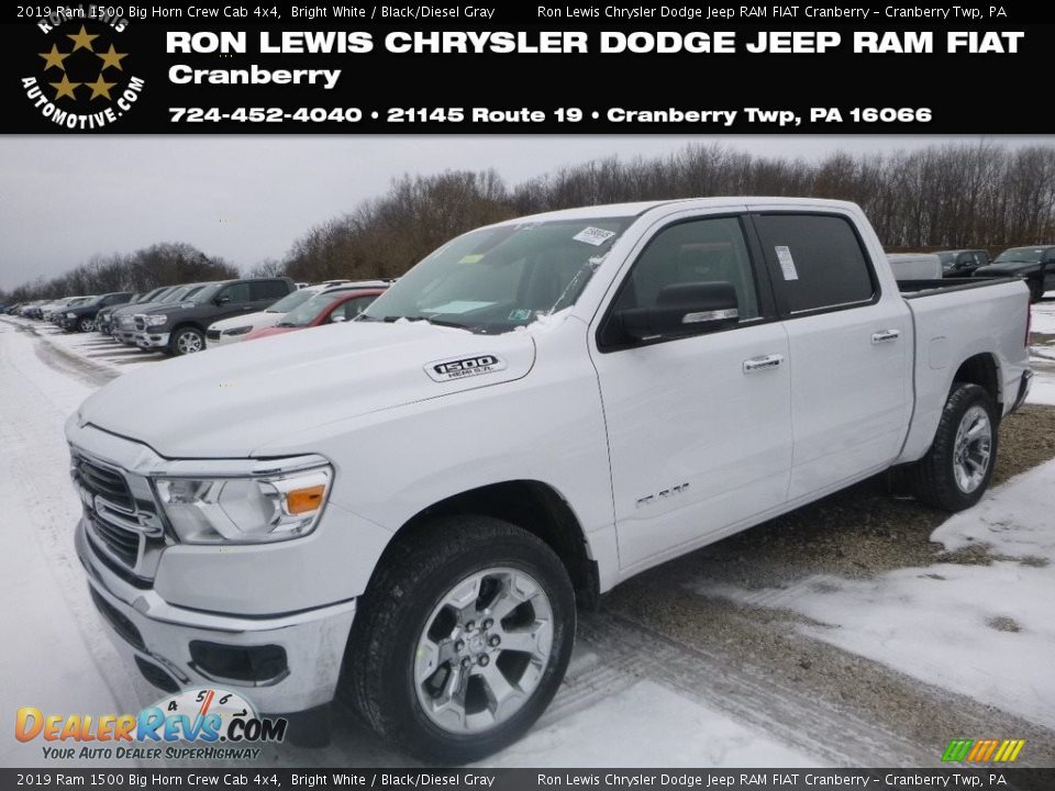 2019 Ram 1500 Big Horn Crew Cab 4x4 Bright White / Black/Diesel Gray Photo #1