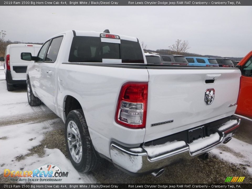 2019 Ram 1500 Big Horn Crew Cab 4x4 Bright White / Black/Diesel Gray Photo #4