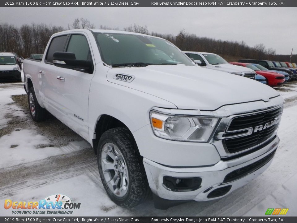 2019 Ram 1500 Big Horn Crew Cab 4x4 Bright White / Black/Diesel Gray Photo #7