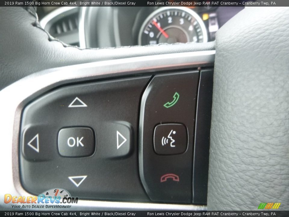 2019 Ram 1500 Big Horn Crew Cab 4x4 Bright White / Black/Diesel Gray Photo #19