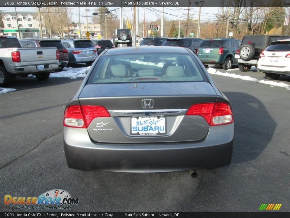 2009 Honda Civic EX-L Sedan Polished Metal Metallic / Gray Photo #7