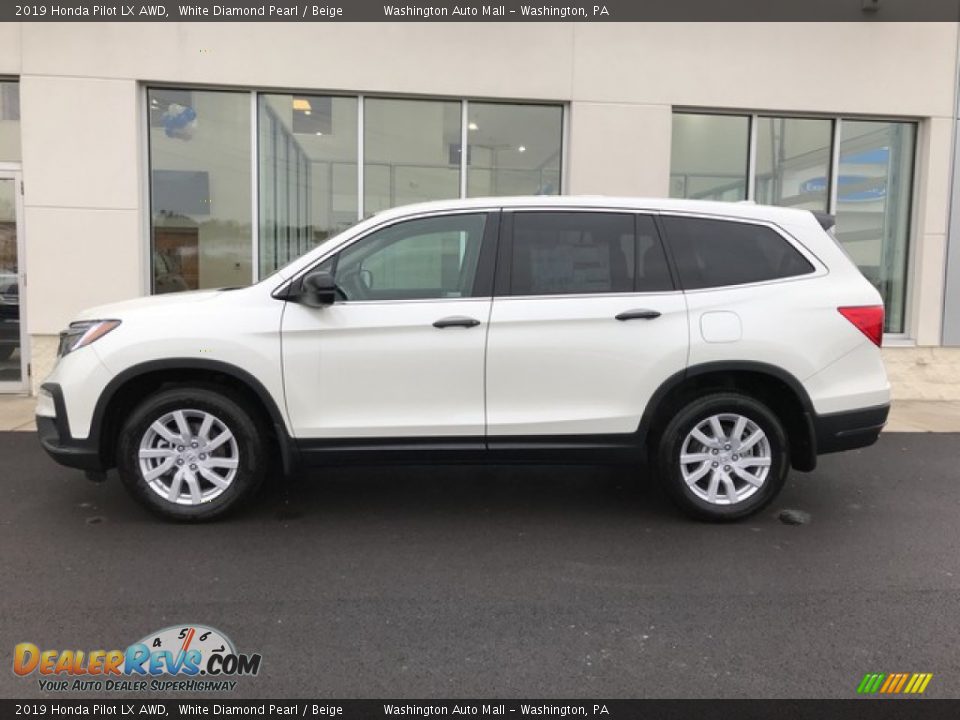 2019 Honda Pilot LX AWD White Diamond Pearl / Beige Photo #2