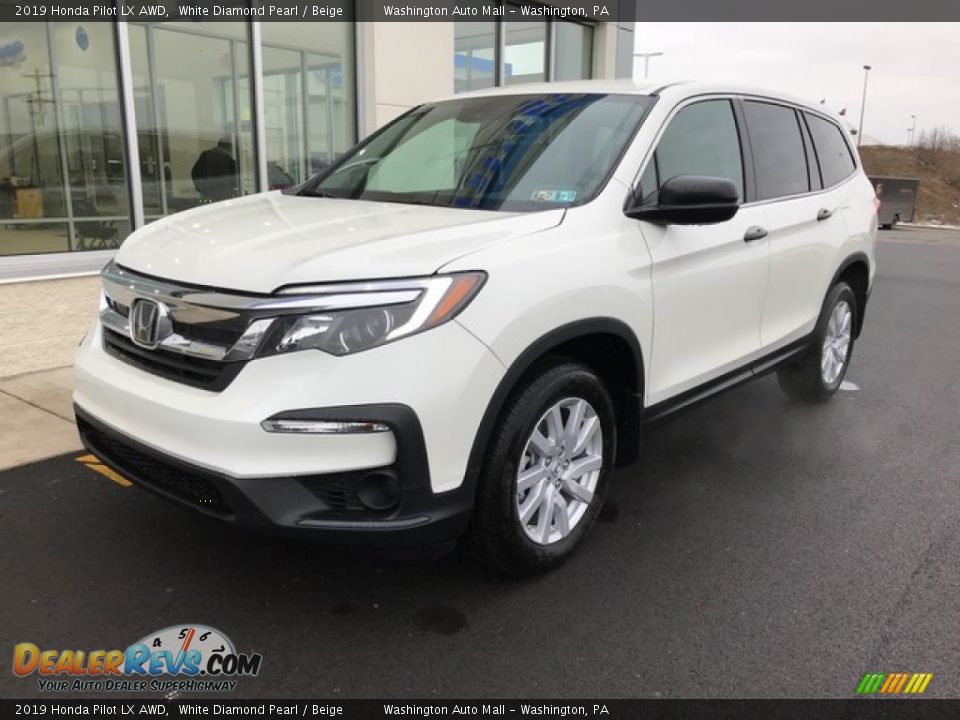 2019 Honda Pilot LX AWD White Diamond Pearl / Beige Photo #3
