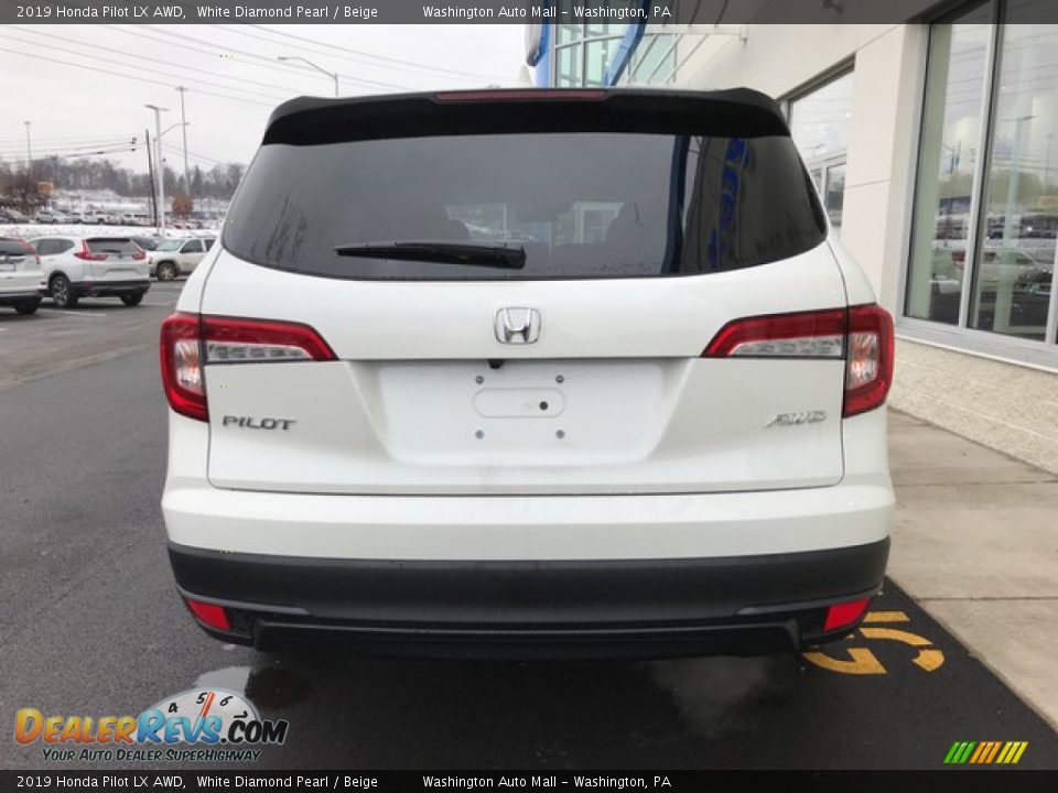 2019 Honda Pilot LX AWD White Diamond Pearl / Beige Photo #6