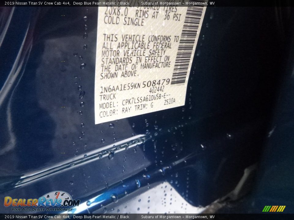 2019 Nissan Titan SV Crew Cab 4x4 Deep Blue Pearl Metallic / Black Photo #16