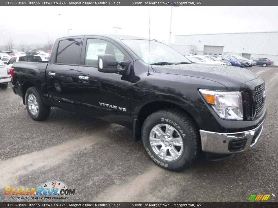 2019 Nissan Titan SV Crew Cab 4x4 Magnetic Black Metallic / Beige Photo #1