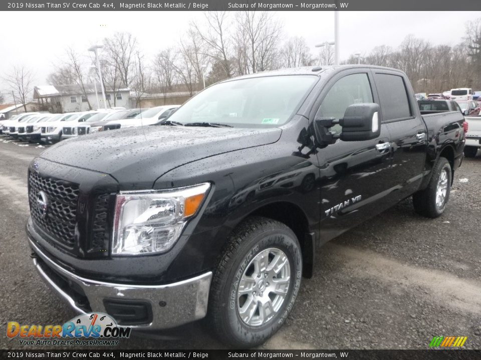 2019 Nissan Titan SV Crew Cab 4x4 Magnetic Black Metallic / Beige Photo #8