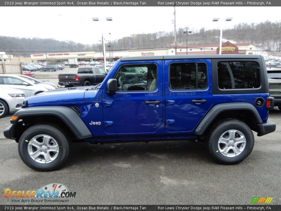 2019 Jeep Wrangler Unlimited Sport 4x4 Ocean Blue Metallic / Black/Heritage Tan Photo #2