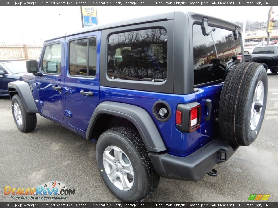 2019 Jeep Wrangler Unlimited Sport 4x4 Ocean Blue Metallic / Black/Heritage Tan Photo #3