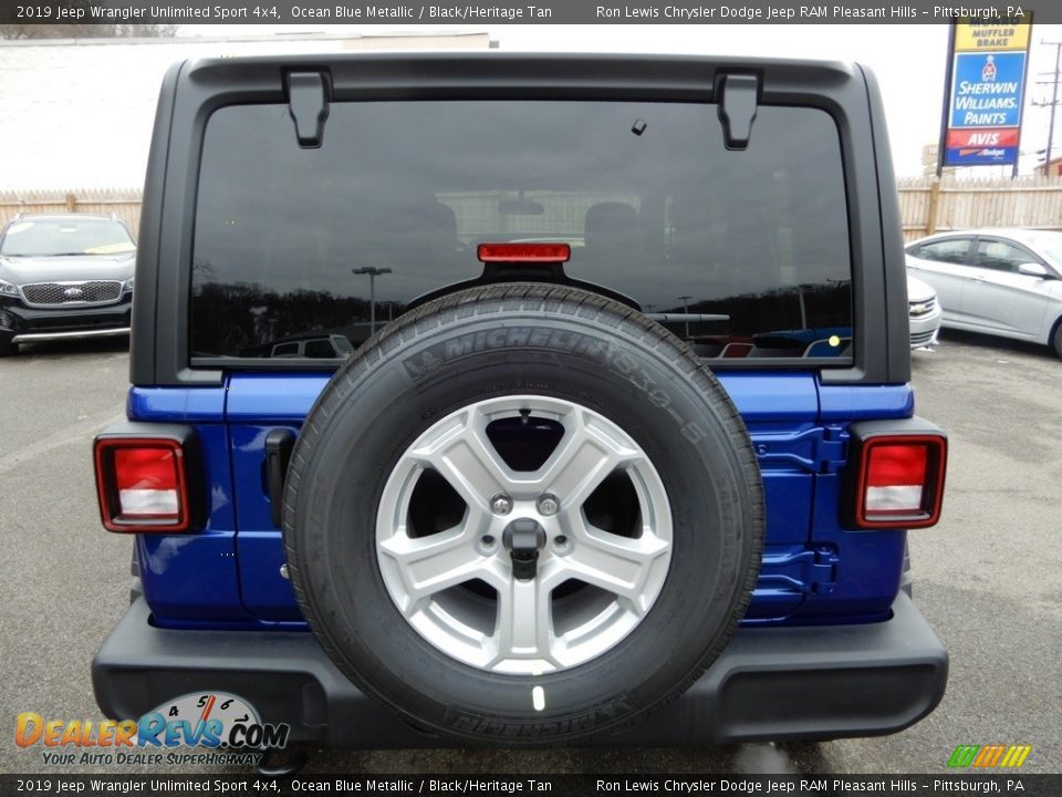 2019 Jeep Wrangler Unlimited Sport 4x4 Ocean Blue Metallic / Black/Heritage Tan Photo #4