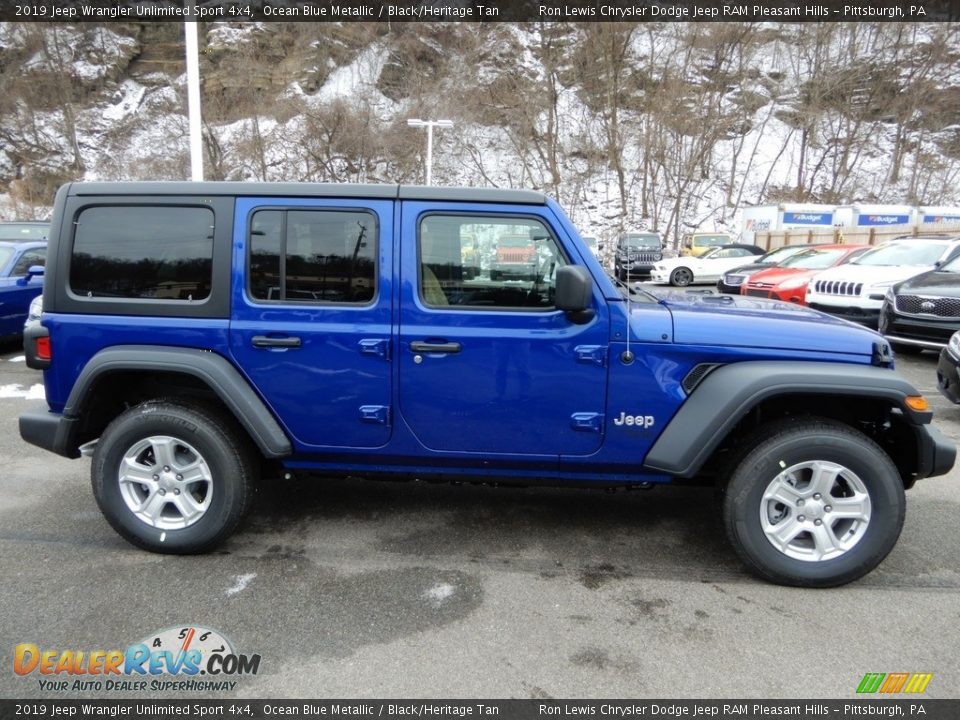 2019 Jeep Wrangler Unlimited Sport 4x4 Ocean Blue Metallic / Black/Heritage Tan Photo #7