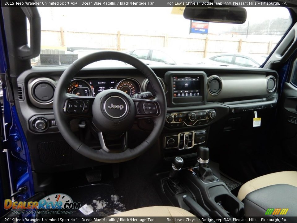 2019 Jeep Wrangler Unlimited Sport 4x4 Ocean Blue Metallic / Black/Heritage Tan Photo #13