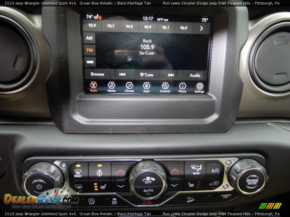 2019 Jeep Wrangler Unlimited Sport 4x4 Ocean Blue Metallic / Black/Heritage Tan Photo #20