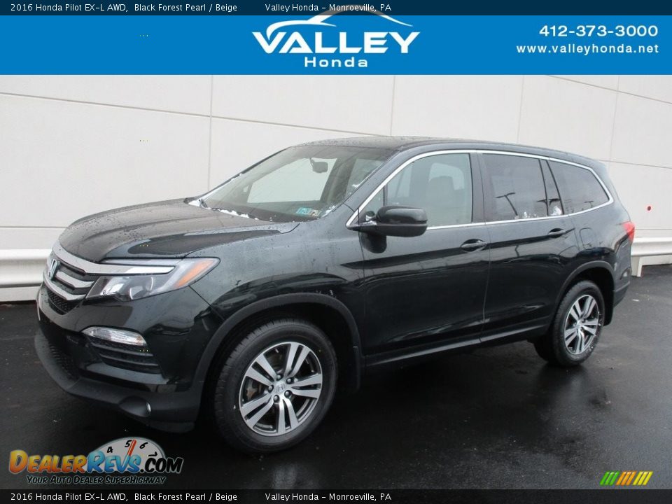 2016 Honda Pilot EX-L AWD Black Forest Pearl / Beige Photo #1